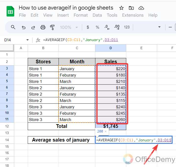 how to use averageif in google sheets 6