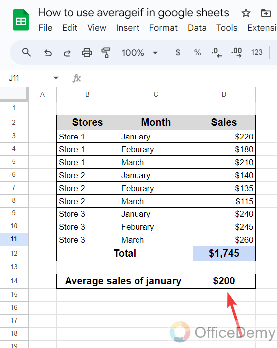 how to use averageif in google sheets 7