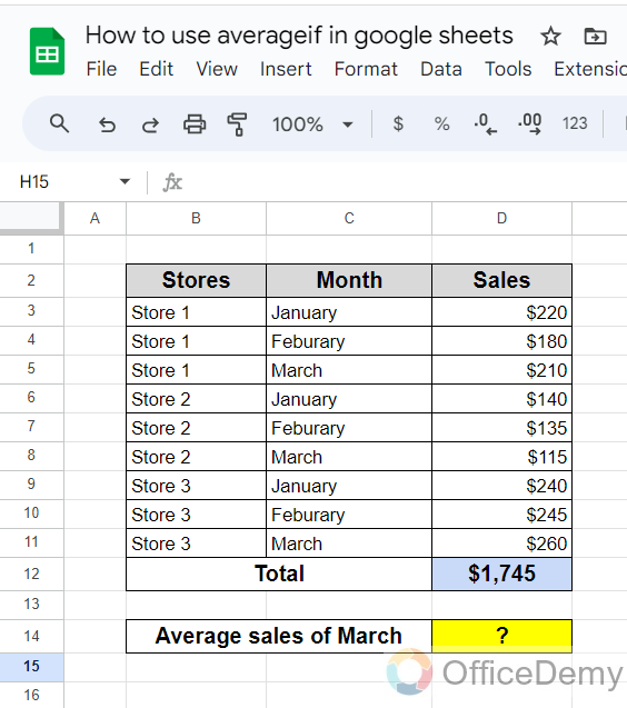 how to use averageif in google sheets 8