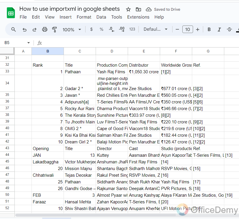 how to use importxml in google sheets 13