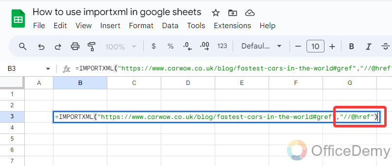 how to use importxml in google sheets 16