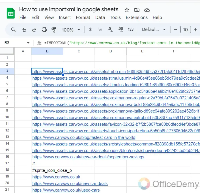 how to use importxml in google sheets 17