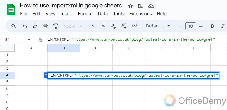 how to use importxml in google sheets 3