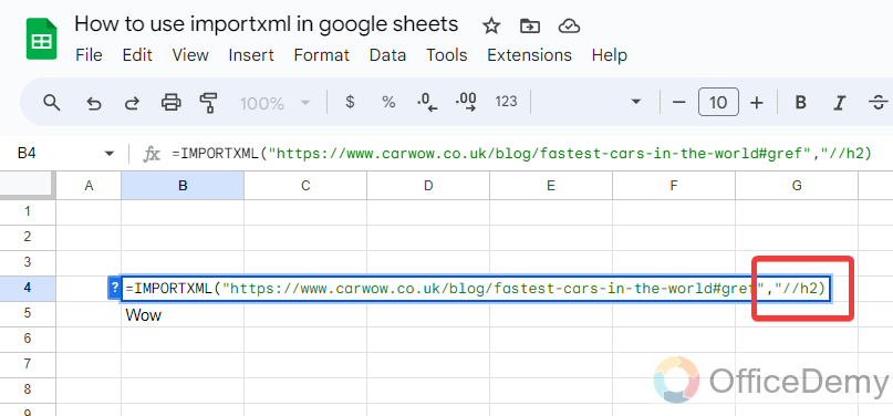 how to use importxml in google sheets 6