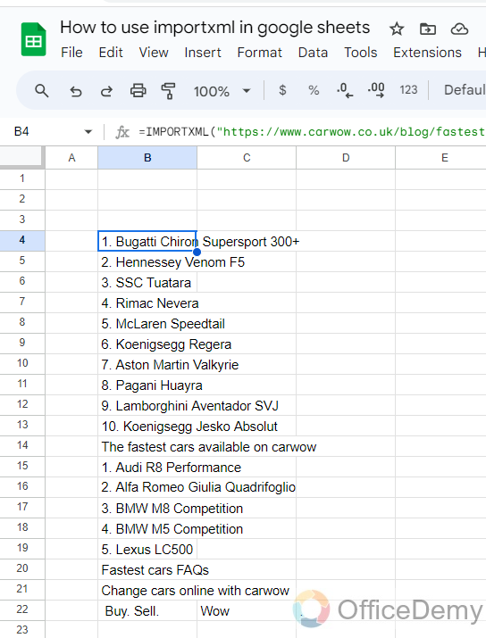 how to use importxml in google sheets 7