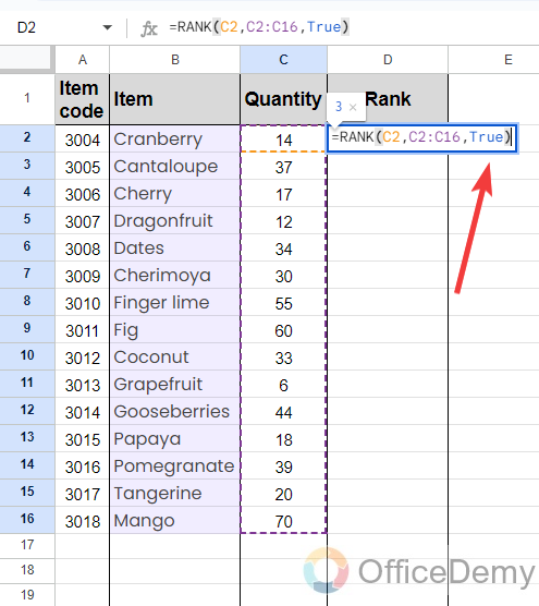 how to use rank in google sheets 12