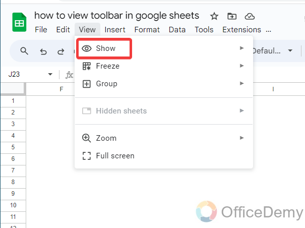 how to view toolbar in google sheets 9