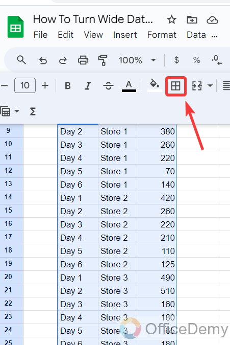 How To Turn Wide Data Into Tall Data in Google Sheets 14
