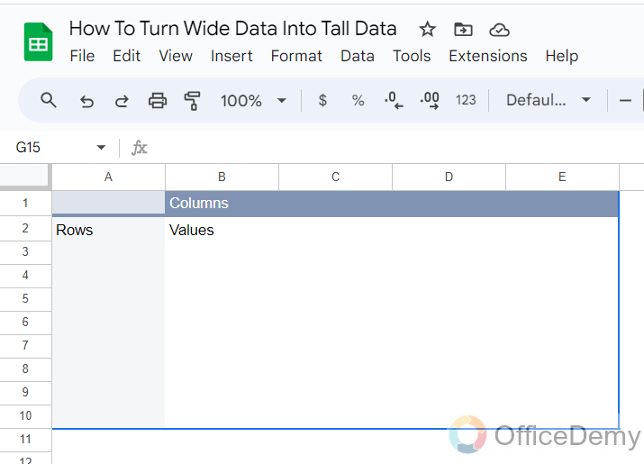 How To Turn Wide Data Into Tall Data in Google Sheets 21