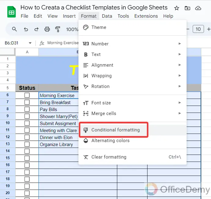 How to Create a Checklist Template in Google Sheets 12