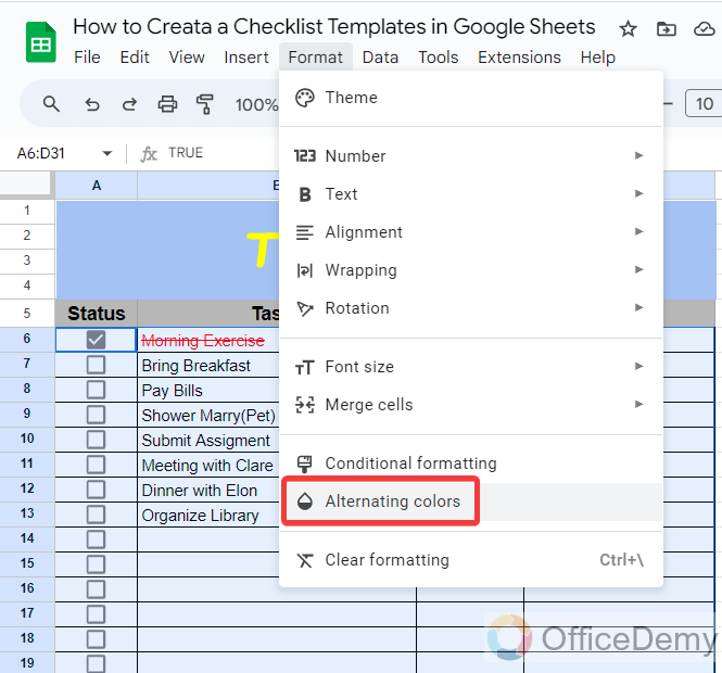 How to Create a Checklist Template in Google Sheets 16
