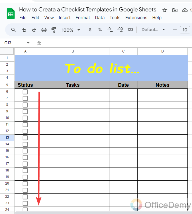 How to Create a Checklist Template in Google Sheets 9