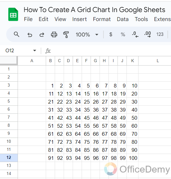 How to Create a Grid Chart in Google Sheets 2