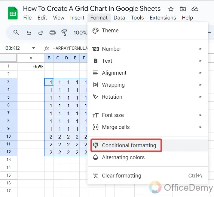 How to Create a Grid Chart in Google Sheets 8
