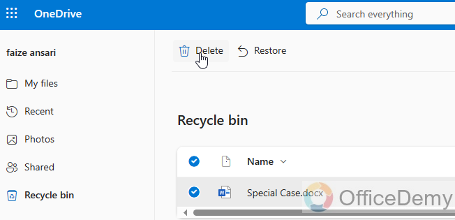 How to Delete files from OneDrive 13