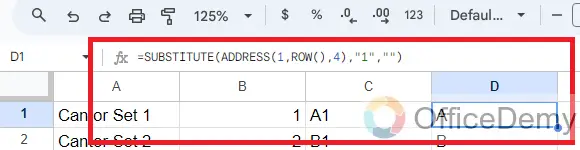 How to Draw the Cantor Set in Google Sheets 11