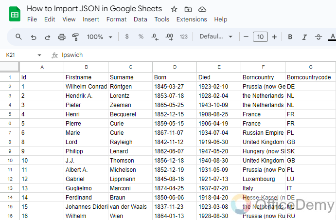 How to Import JSON in Google Sheets 12
