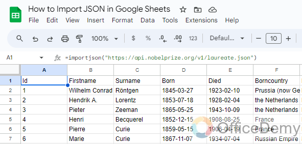How to Import JSON in Google Sheets 13