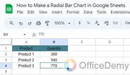 How to Make Radial Bar Chart in Google Sheets 1