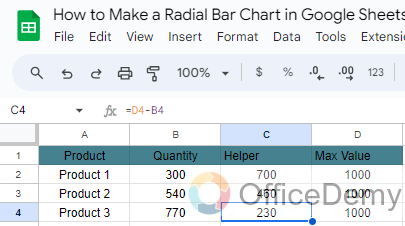 How to Make Radial Bar Chart in Google Sheets 4