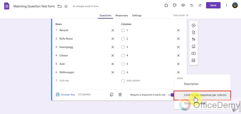 How to make a matching question in Google Forms 19