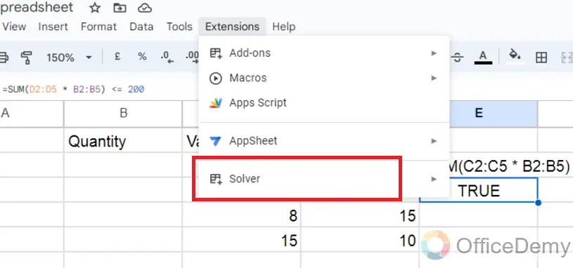 How to use solver in Google Sheets 11