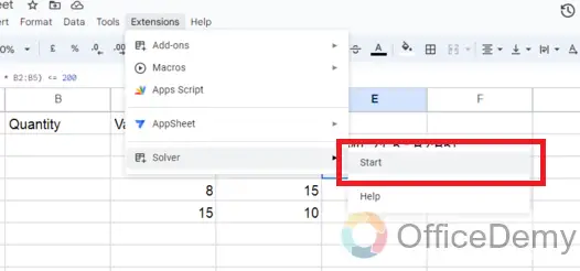 How to use solver in Google Sheets 12