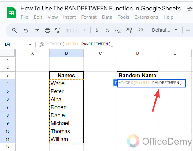 How to use the RANDBETWEEN Function in Google Sheets 14