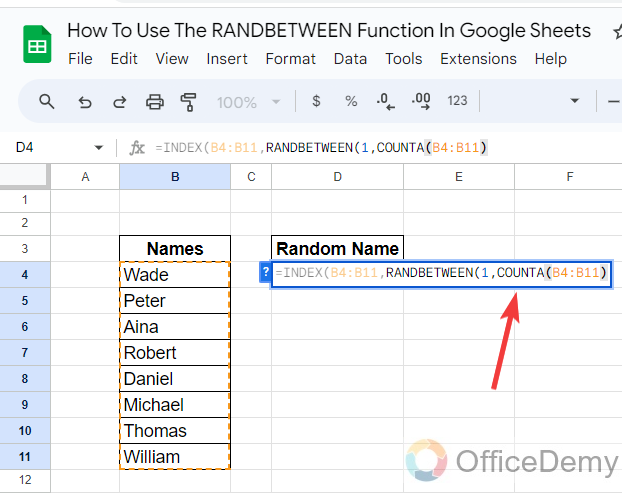 How to use the RANDBETWEEN Function in Google Sheets 15