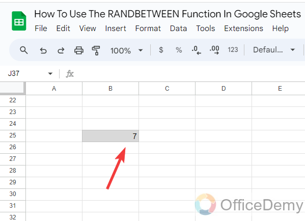 How to use the RANDBETWEEN Function in Google Sheets 4