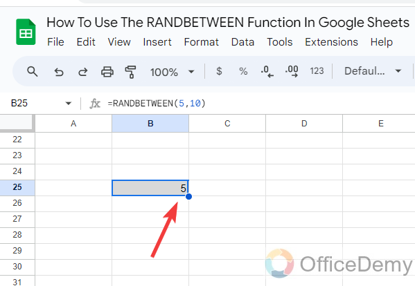 How to use the RANDBETWEEN Function in Google Sheets 6