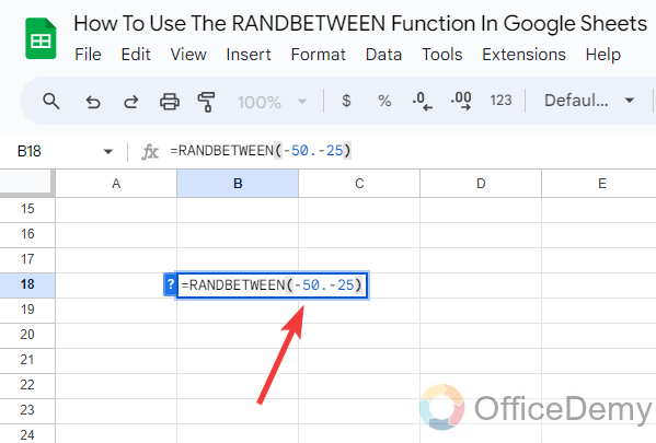 How to use the RANDBETWEEN Function in Google Sheets 7