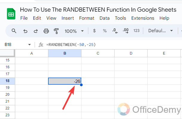 How to use the RANDBETWEEN Function in Google Sheets 8