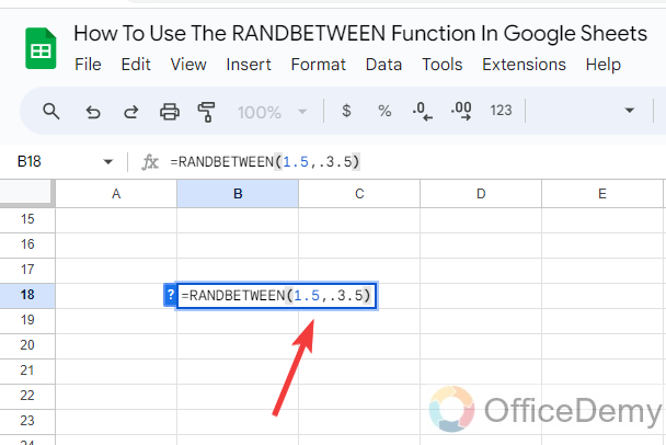 How to use the RANDBETWEEN Function in Google Sheets 9