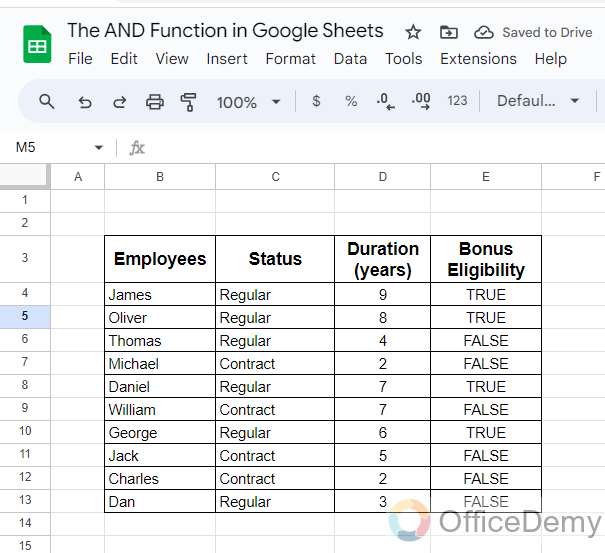 The AND Function in Google Sheets 11