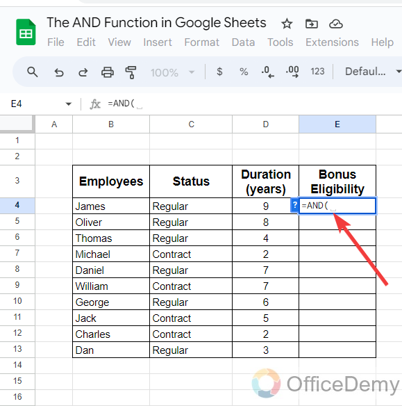 The AND Function in Google Sheets 7