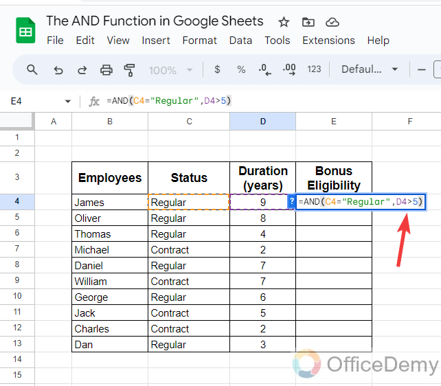 The AND Function in Google Sheets 9