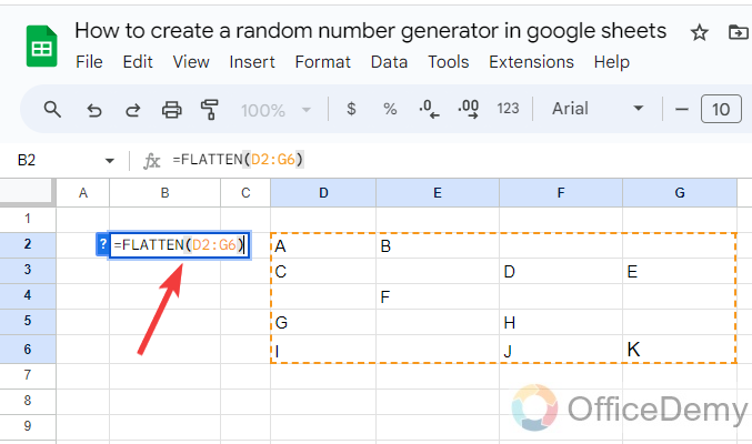 The FLATTEN Function in Google Sheets 15