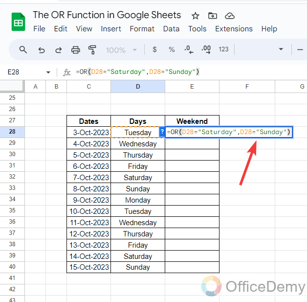 The OR Function in Google Sheets 10