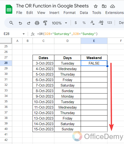 The OR Function in Google Sheets 11