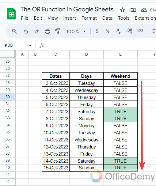 The OR Function in Google Sheets 12