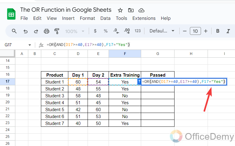 The OR Function in Google Sheets 16