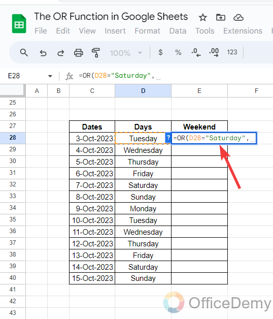 The OR Function in Google Sheets 9