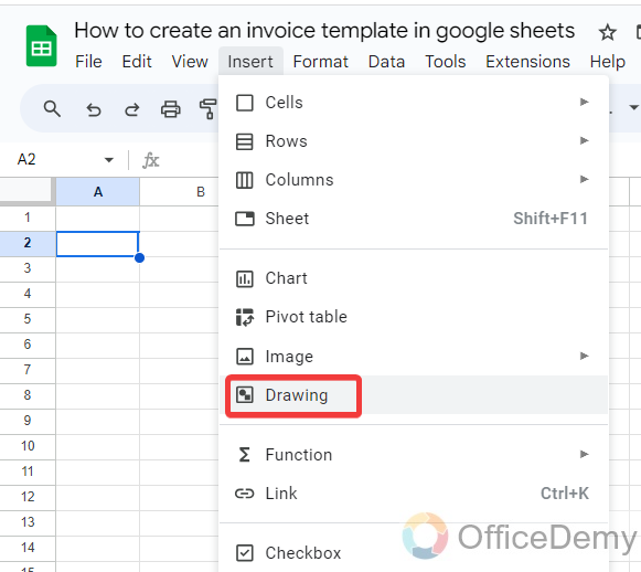 how to create an invoice template in google sheets 1