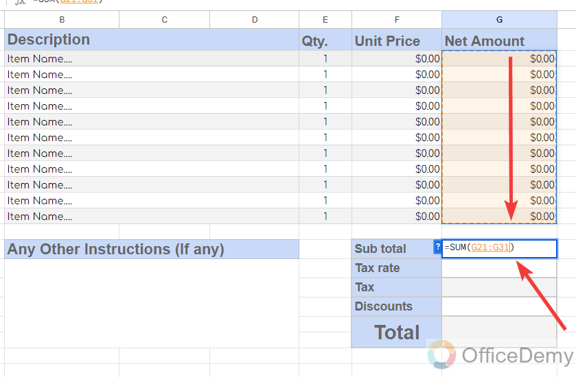 how to create an invoice template in google sheets 16