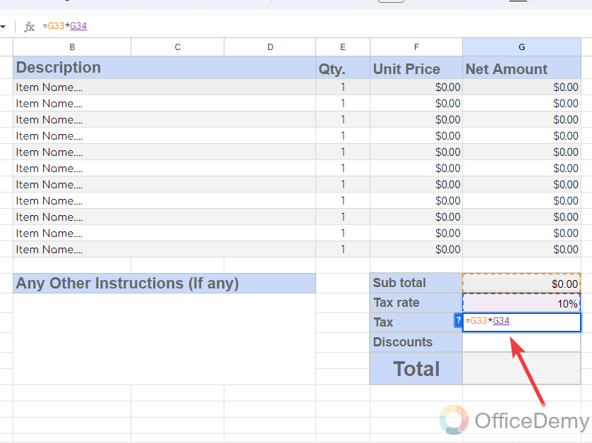 how to create an invoice template in google sheets 18