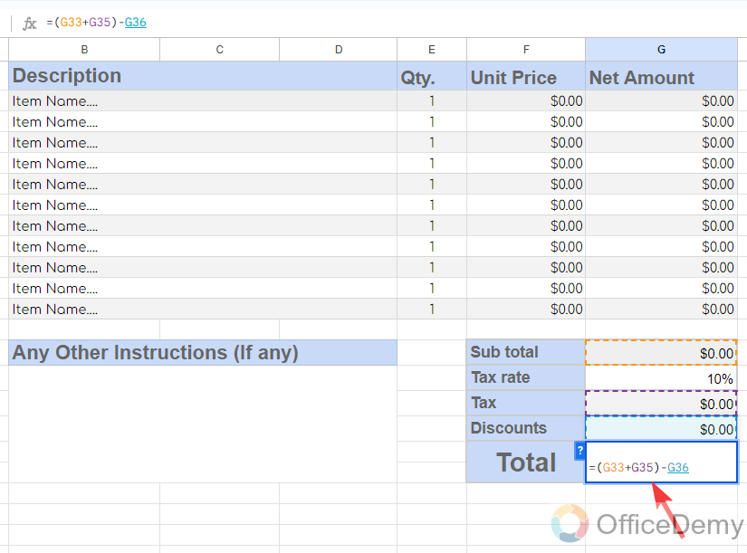 how to create an invoice template in google sheets 20
