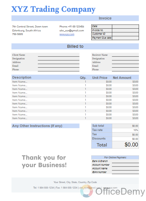 how to create an invoice template in google sheets 25