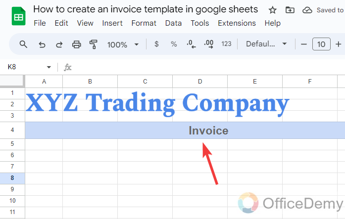 how to create an invoice template in google sheets 4