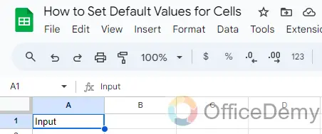 how to set default values for cell in Google Sheets 10